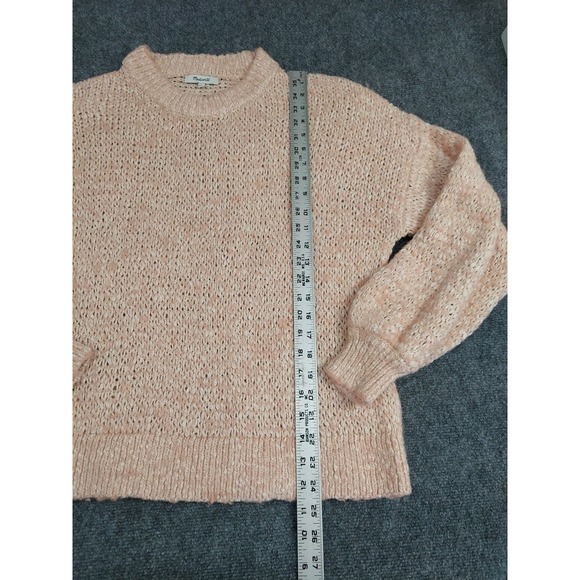Madewell Sweater Womens Large Pink Chunky Knit Alpaca Wool Blend Crew Neck - Picture 6 of 12